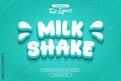 Milk shake editable vector text effect