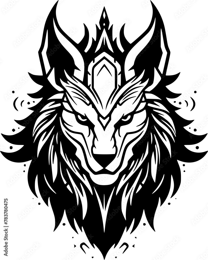 Fototapeta premium Lynx | Black and White Vector illustration