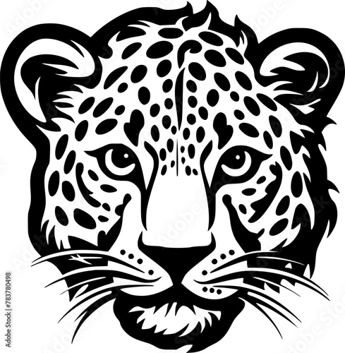 Leopard Baby - Minimalist and Flat Logo - Vector illustration