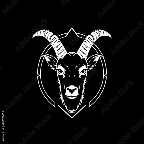 Goat | Black and White Vector illustration