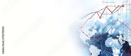 abstract background - world map & chart