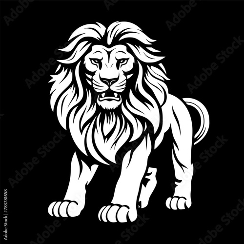 Lion   Black and White Vector illustration
