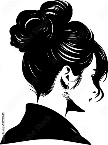 Messy Bun - High Quality Vector Logo - Vector illustration ideal for T-shirt graphic