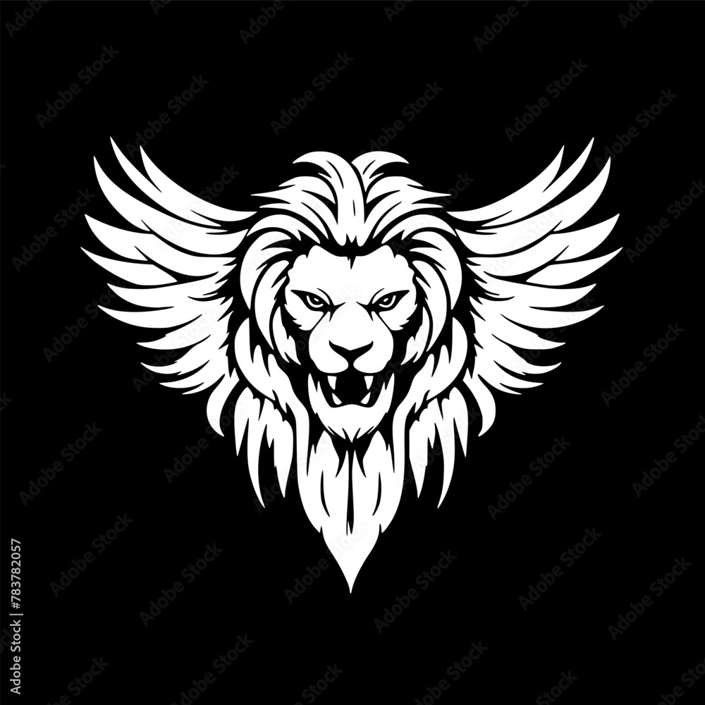 Fototapeta premium Lion | Black and White Vector illustration