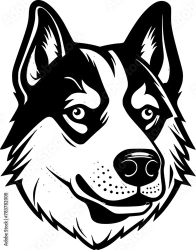 Siberian Husky | Minimalist and Simple Silhouette - Vector illustration