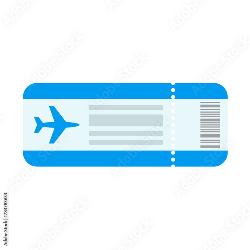 Airplane ticket vector flat illustration isolated on white background
