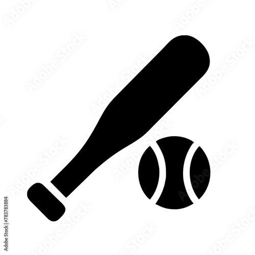 Baseball Bat and Ball icon vector graphics element silhouette sign symbol illustration on a Transparent Background