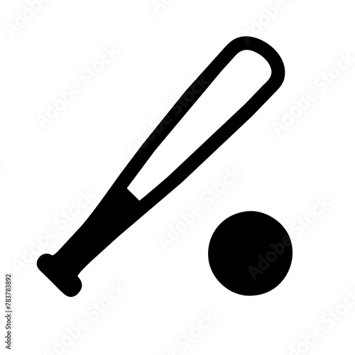 Baseball Bat and Ball icon vector graphics element silhouette sign symbol illustration on a Transparent Background