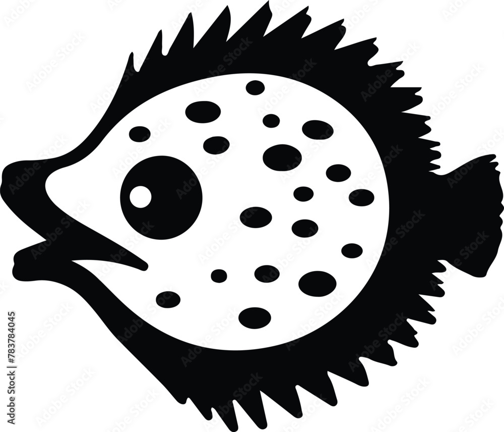 Fototapeta premium pufferfish silhouette