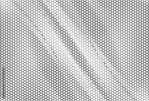 Triangle Shapes Vector Abstract Geometric Technology Oscillation Wave Isolated on Light Background. Halftone Triangular Retro Simple Pattern. Minimal 80s Style Dynamic Tech Wallpaper