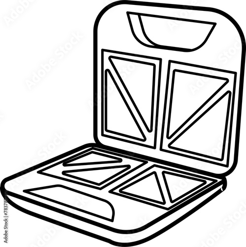 Toaster Sandwich Outline Illustration