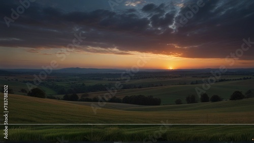 time-lapse panorama that captures the changing light and shadows over a landscape from sunrise to sunset