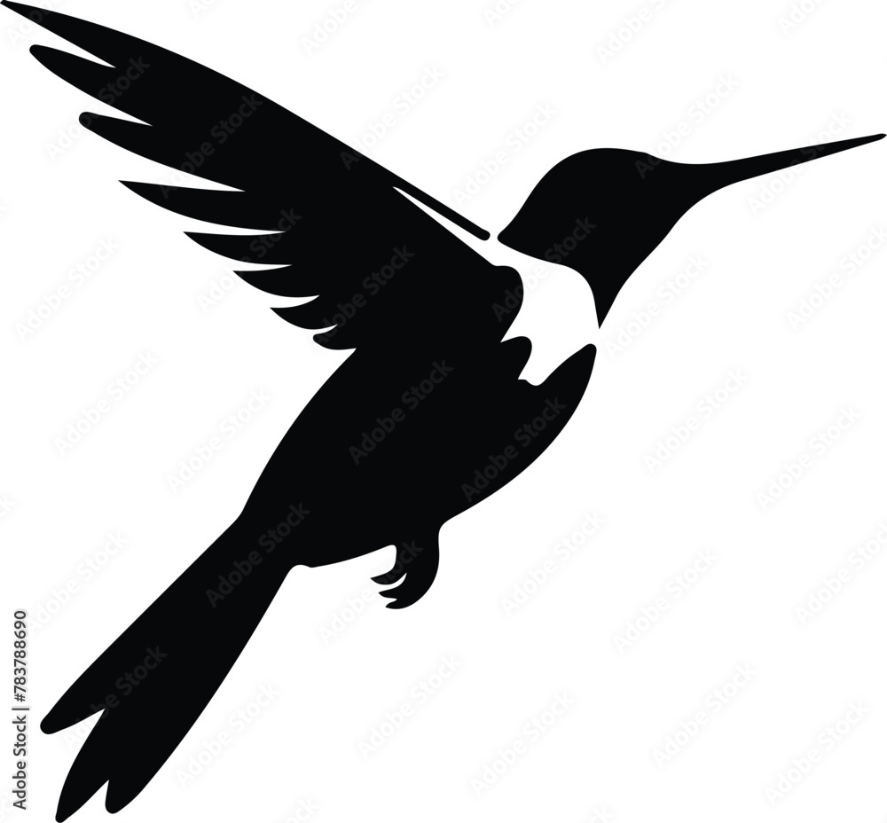 Obraz premium ruby-throated hummingbird silhouette