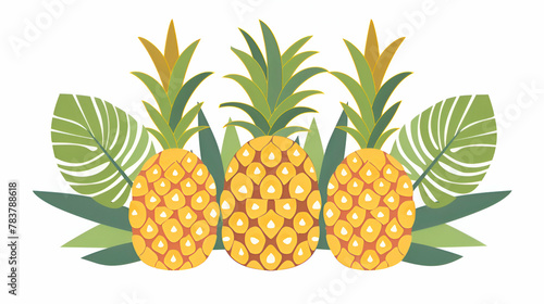 Pineapples clipart, pineapples vector illustration, pineappled clipart juice, premium ananas logo, pineapples template, fresh ananas isolated on white 