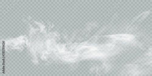 White vector smoke, cloudy, fog background PNG effect. Fog or smoke isolated on transparent background with overlay effect. Vector