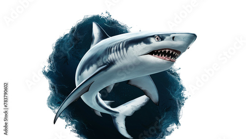 Shark isolated on transparent, PNG, background, Generative ai