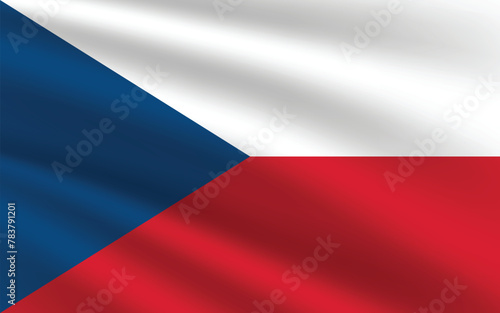 Czech Republic flag vector illustration. Czech Republic national flag. Waving Czech Republic flag.
