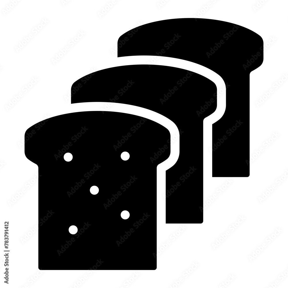 Flat bread, toasted bread vector icon Flat bread, toasted bread vector icon