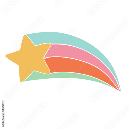Retro groovy star illustration