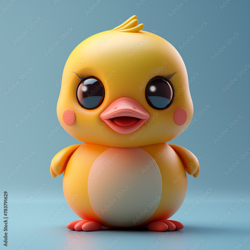 A cute and happy baby duck 3d illustration A cute and happy baby duck 3d illustration