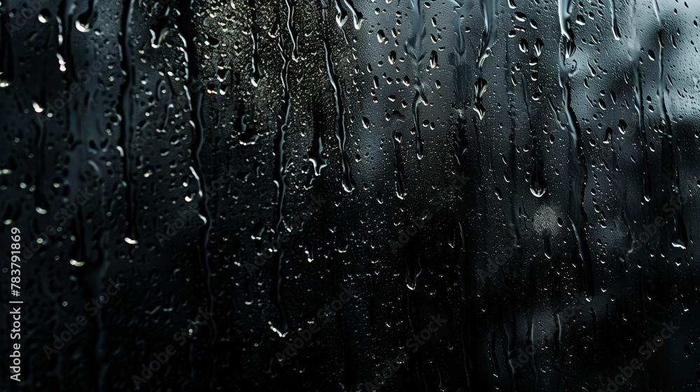 Fototapeta premium Water drops on black background