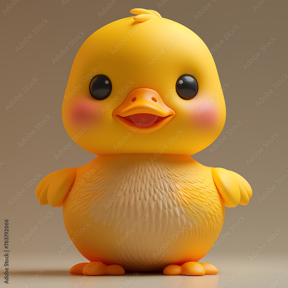 A cute and happy baby duck 3d illustration A cute and happy baby duck 3d illustration