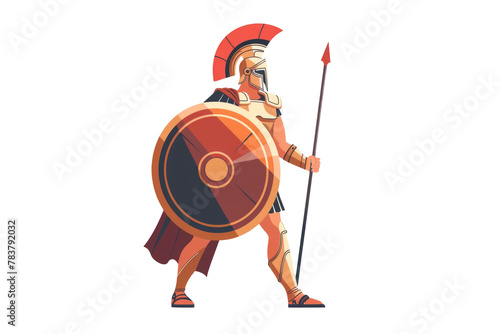 Ancient Greek Hoplite: A Greek warrior in traditional hoplite armor, with a shield and spear, standing firm.