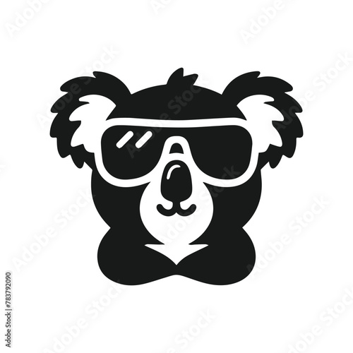 koala face silhouette vector in white background
