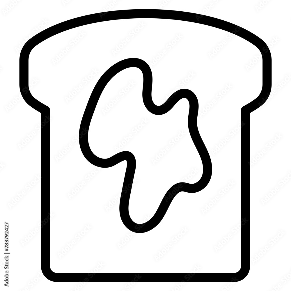 Bread with butter icon. Slice of buttered bread Bread with butter icon. Slice of buttered bread