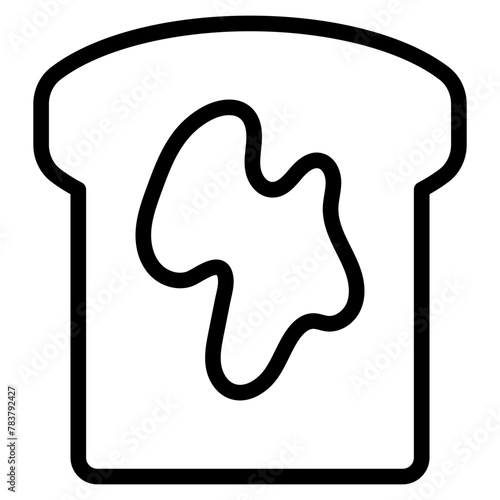 Bread with butter icon. Slice of buttered bread