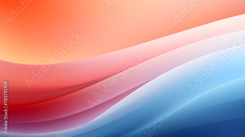 A simple  large white area  with a blurred abstract pattern in blue  orange  and red  is styled with gradients of light red and light pink. For Design  Background  Cover  Poster  Banner  PPT  KV desig