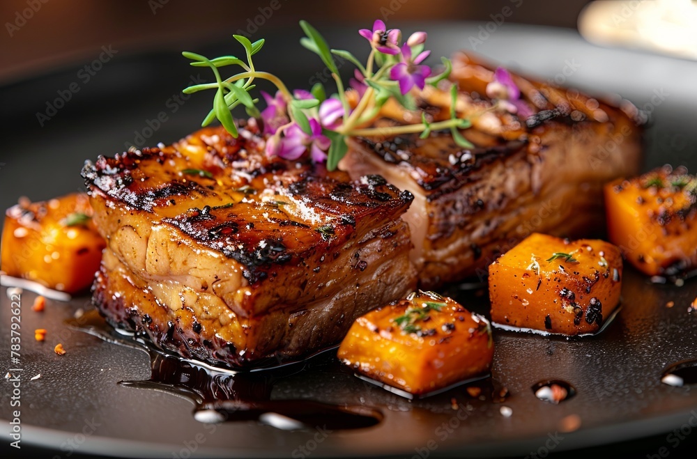 roasted beef steak with spices and rosemary roasted beef steak with spices and rosemary