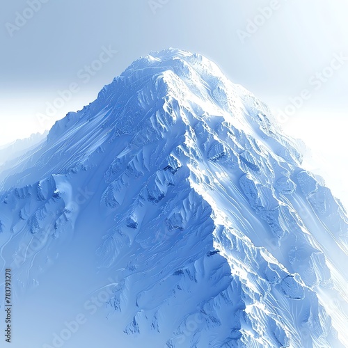 Snowcovered mountain, winter landscape, frosty beauty, cold and breathtaking