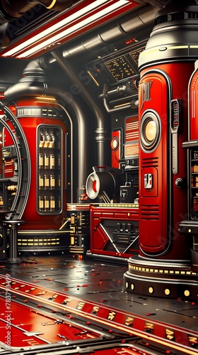 Space station marketplace, Cosmic trading, Busy and diverse, Orbital shops