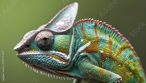 A-Chameleon-With-Its-Skin-Adorned-With-Spots-And-S- 2