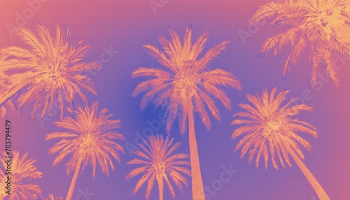 palm trees vintage style