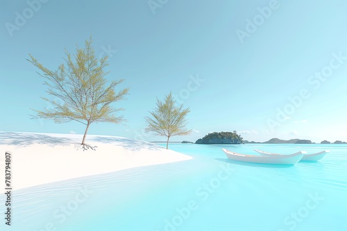 Tropical island paradise, secluded beach, exotic getaway, idyllic and serene