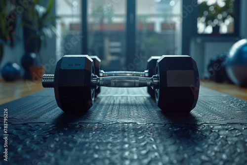 Sports, gym, dumbbells and barbells, training with iron, heavy weights, fitness, workout