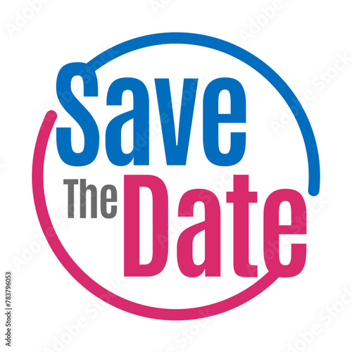 save the date text banner icon flat vector illustration logo clipart