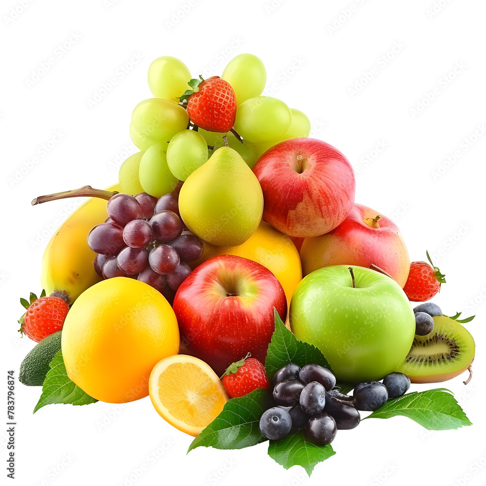 mix fruits png isolated on transparent background Ai Generated mix fruits png isolated on transparent background Ai Generated