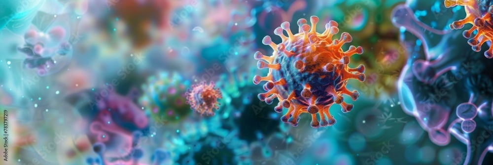 Influenza virus cells background Influenza virus cells background