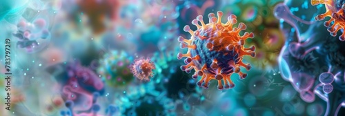 Influenza virus cells background © AlfaSmart
