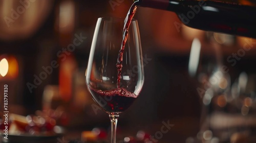 Pouring red wine, imparting the aroma and taste of the wine