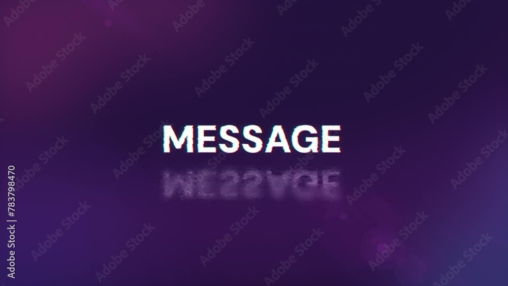 Message text with screen effects of technological failures. Spectacular screen glitch with various kinds of interference. Looped Message text with screen effects of technological failures. Spectacular screen glitch with various kinds of interference. Looped