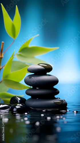 Stone stacking  meditation and relaxation scene