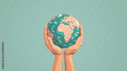  Poster for International Earth Day  Earth in the hands of man  concept of environmental conservation