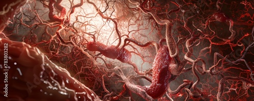 Intricate blood vessel network illustration photo