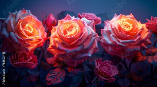 Enchanting roses in radiant light