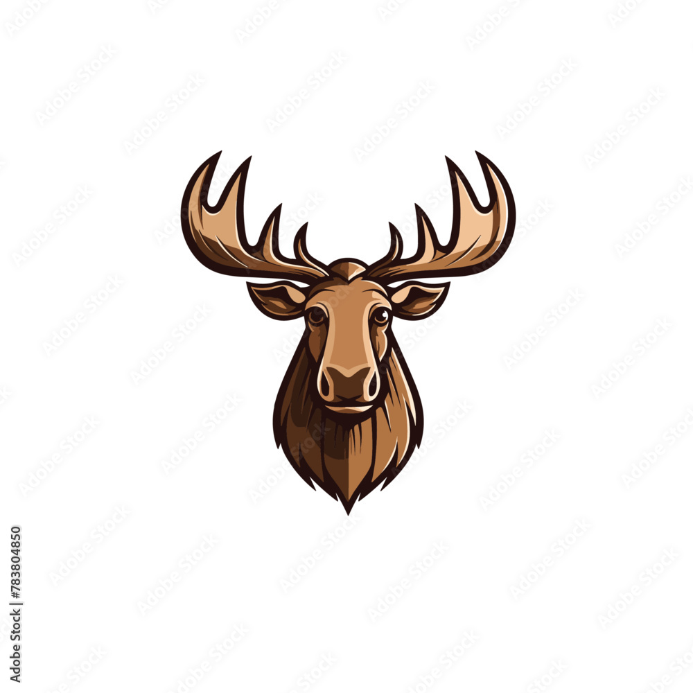 Moose head mascot flat vector design Moose head mascot flat vector design