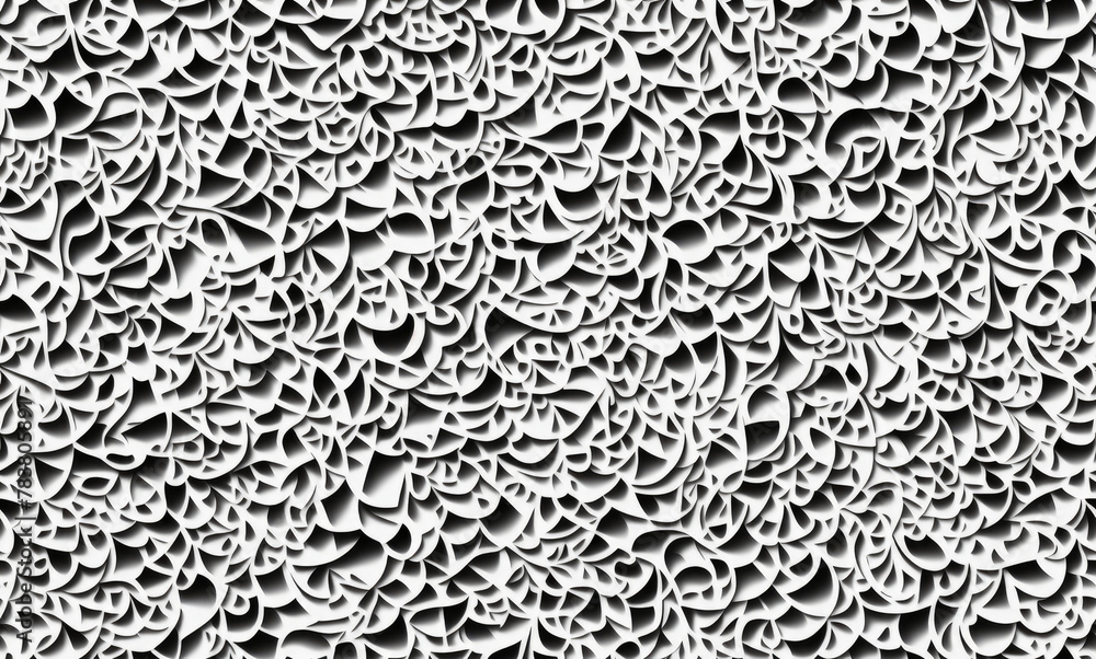 Black and white. Abstract seamless pattern. AI generated.